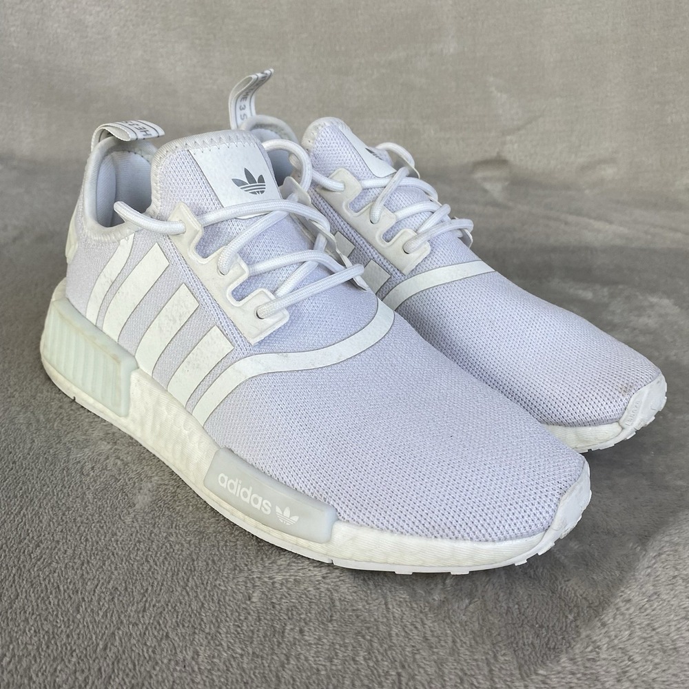 Adidas NMD R1 Primeblue Womens Running Shoes Sneakers Size 7 Cloud White Knit